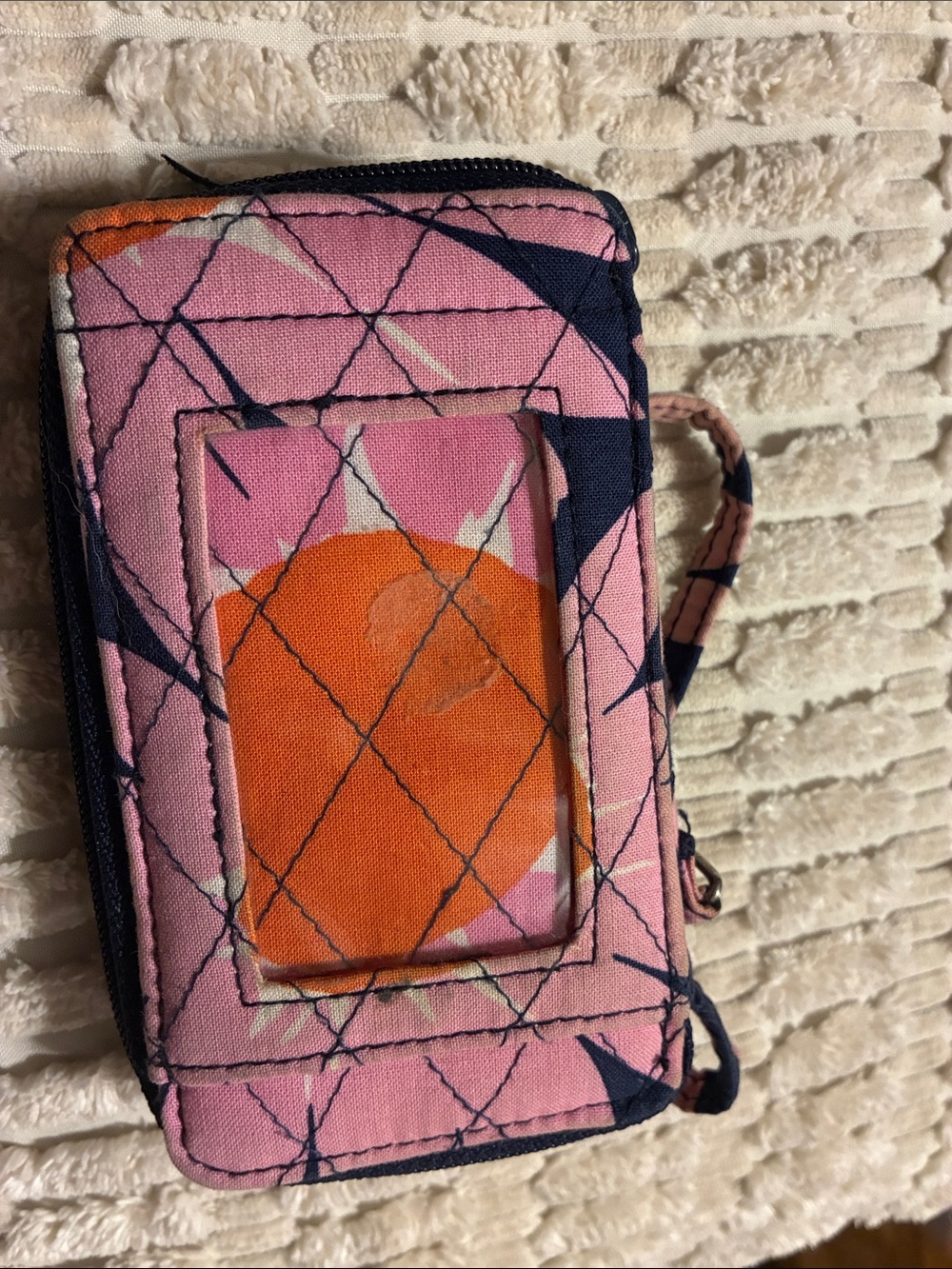 Vera Bradley Pink & Orange Quilted Wristlet Phone Case
